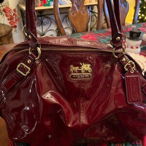 COACH Vintage Madison Red Patent Leather Sophia Satchel -